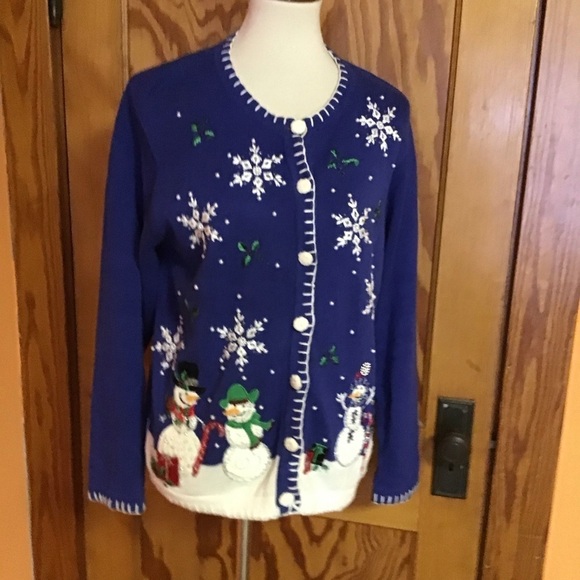 Retro Y2K embroidered beaded Christmas cardigan - Picture 9 of 12
